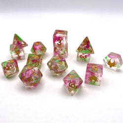 Hedronic Serenity - 14 Piece DnD Dice Set | Acrylic RPG Gaming Dice (ONLINE ORDER ONLY)