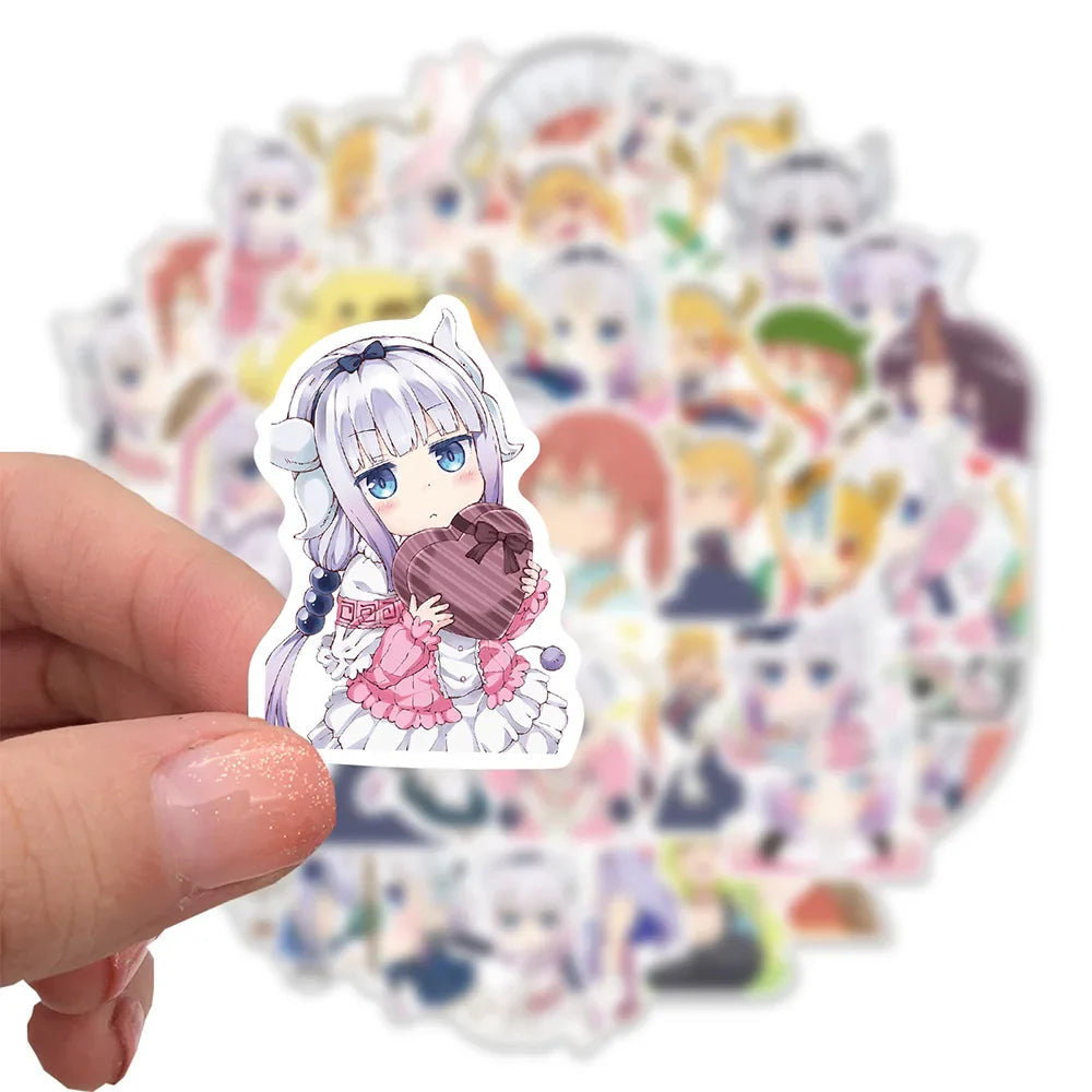 Miss Kobayashi's Dragon Maid Stickers - 10/30/50PCS Cartoon Decals for Bike, Luggage, Guitar, Laptop, Kids Gift (Online Order Only)