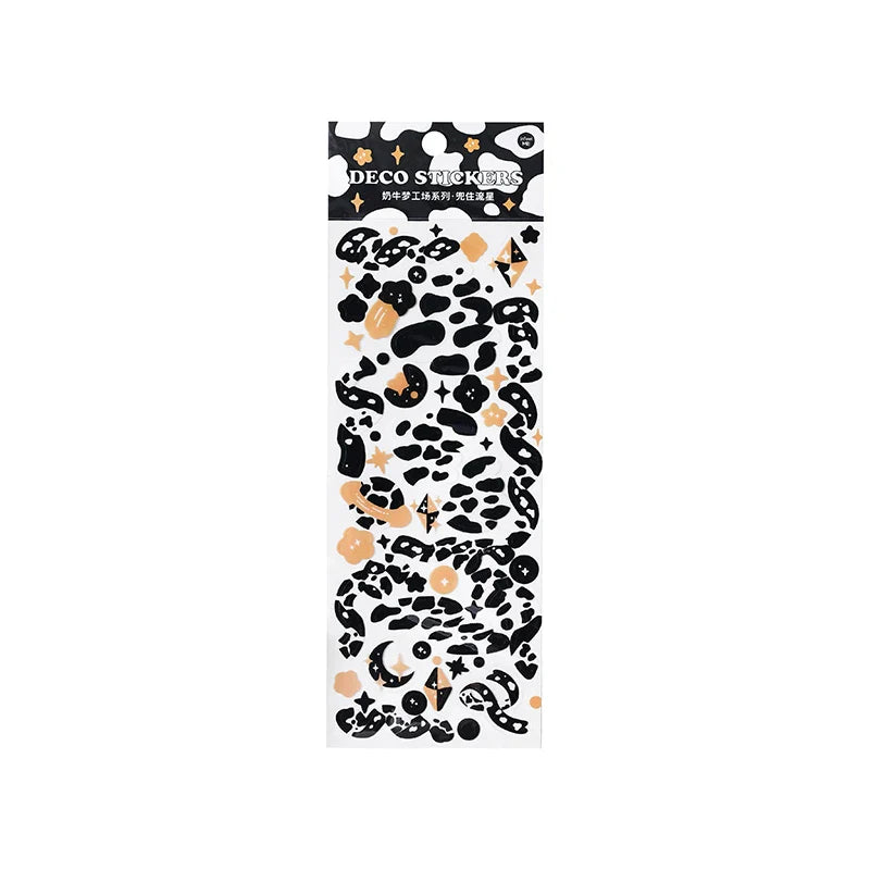 Kawaii Black White Cow Ribbon Stickers DIY Craft Scrapbooking Stick Label  Album Journal Planner Stationery Sticker (ONLINE ORDER ONLY)