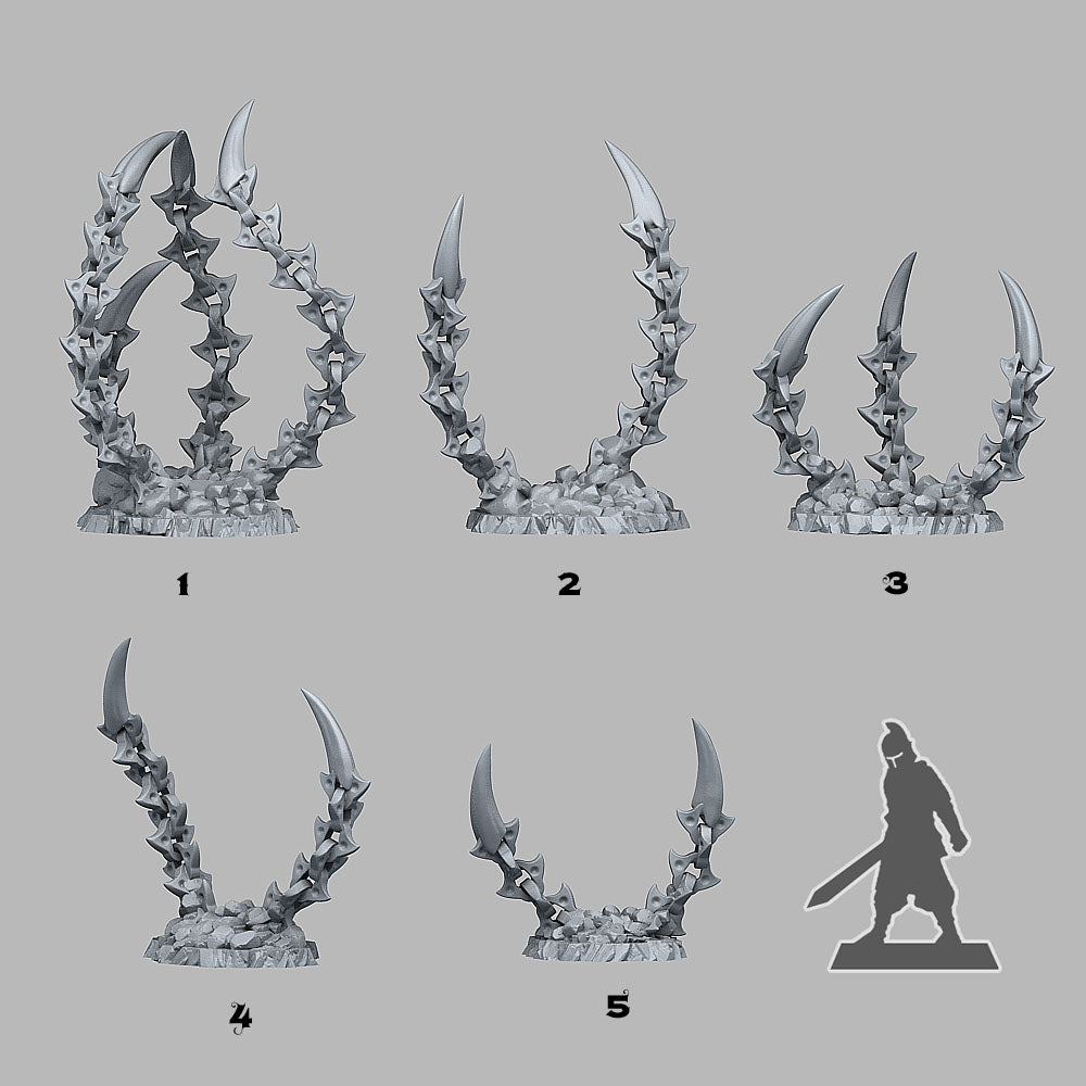 3D Printed Fantastic Plants and Rocks Hell Chain Claws 28mm - 32mm D&D Wargaming (Online Only)