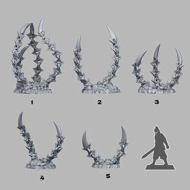 3D Printed Fantastic Plants and Rocks Hell Chain Claws 28mm - 32mm D&D Wargaming (Online Only)