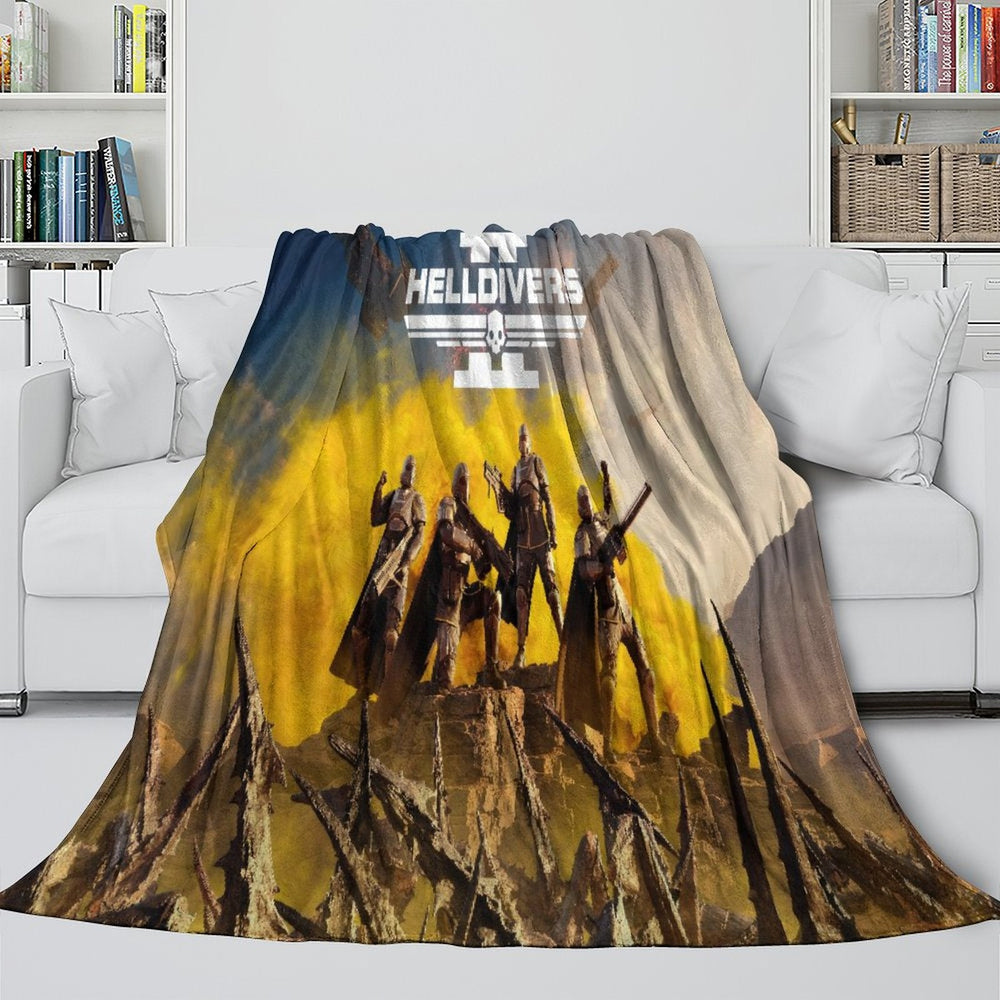 Helldivers 2 Blanket Flannel Fleece Throw Room Decoration (Online Order Only)
