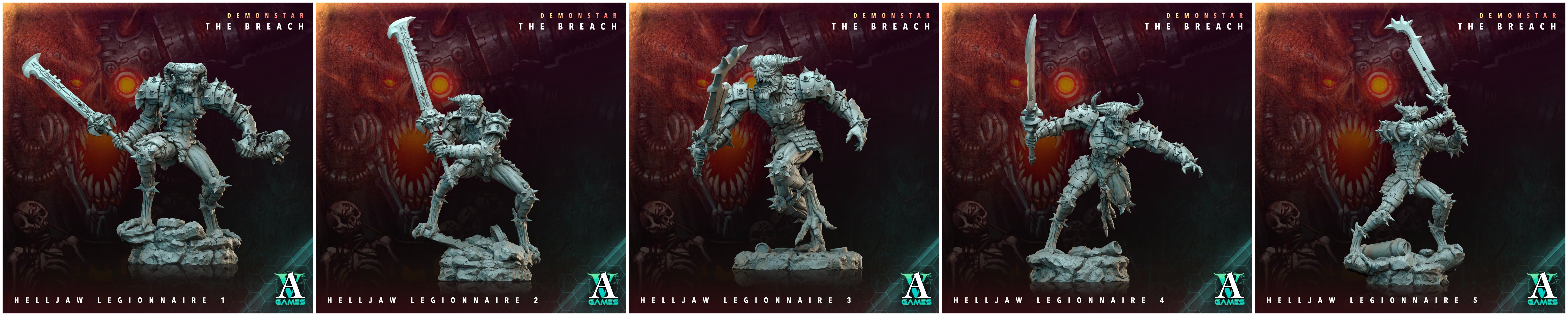 3D Printed Archvillain Games Demonstar The Breach - Helljaw Legionnaire 28mm 32mm D&D (Online Only)