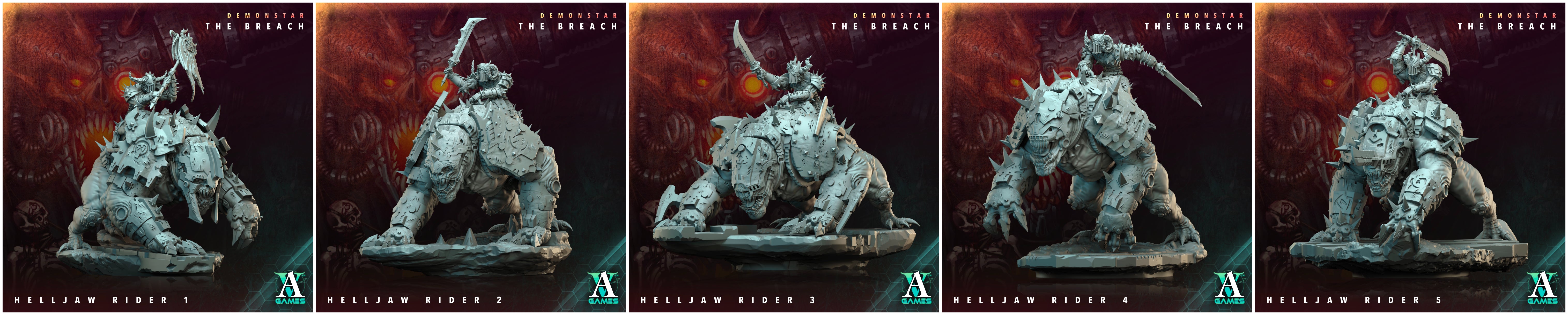 3D Printed Archvillain Games Demonstar The Breach - Helljaw Rider 28mm 32mm D&D (Online Only)