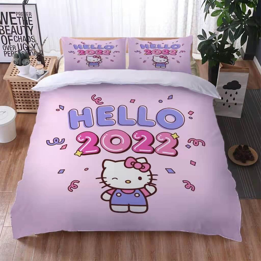 Hello Kitty 2022 Bedding Set Cosplay Quilt Cover Without Filler (Online Order Only)