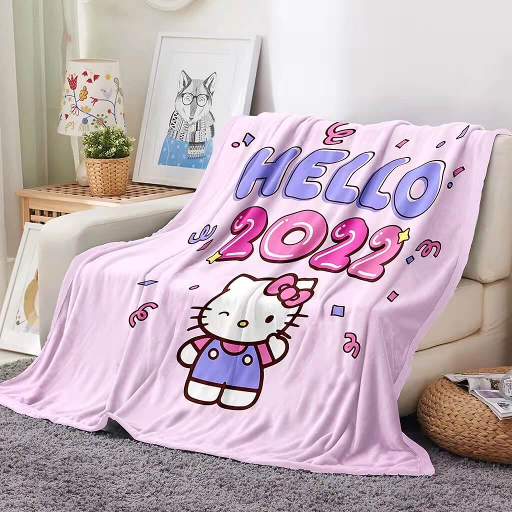Hello Kitty 2022 Flannel Fleece Blanket Throw Blanket Room Decoration (Online Order Only)