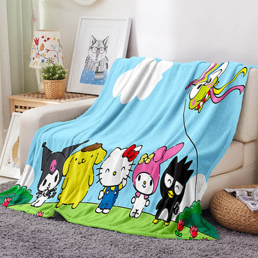 Hello Kitty 2022 Flannel Fleece Blanket Throw Blanket Room Decoration (Online Order Only)