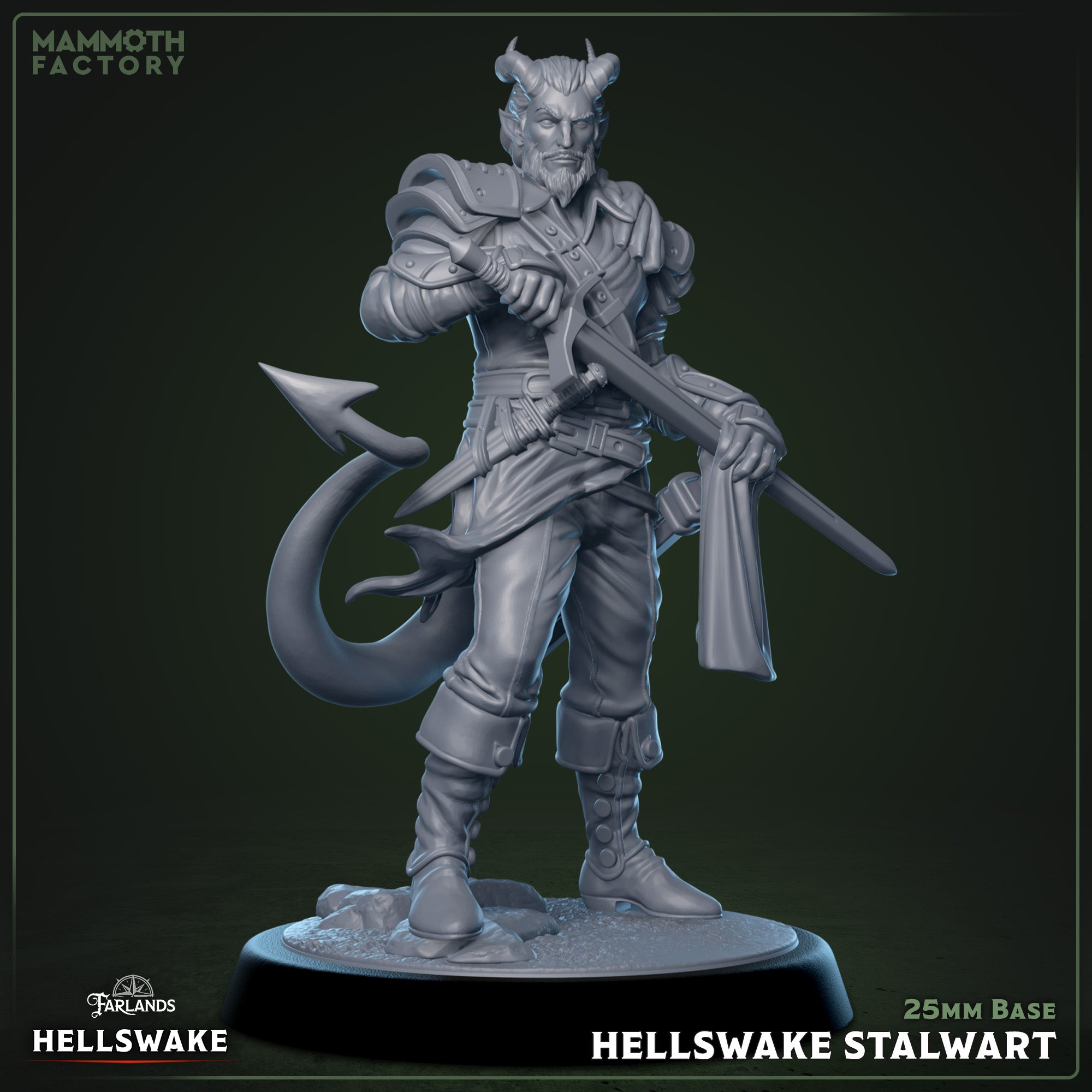 Hellswake Stalwart – Tiefling Paladin Male Miniature (ONLINE ORDER ONLY)