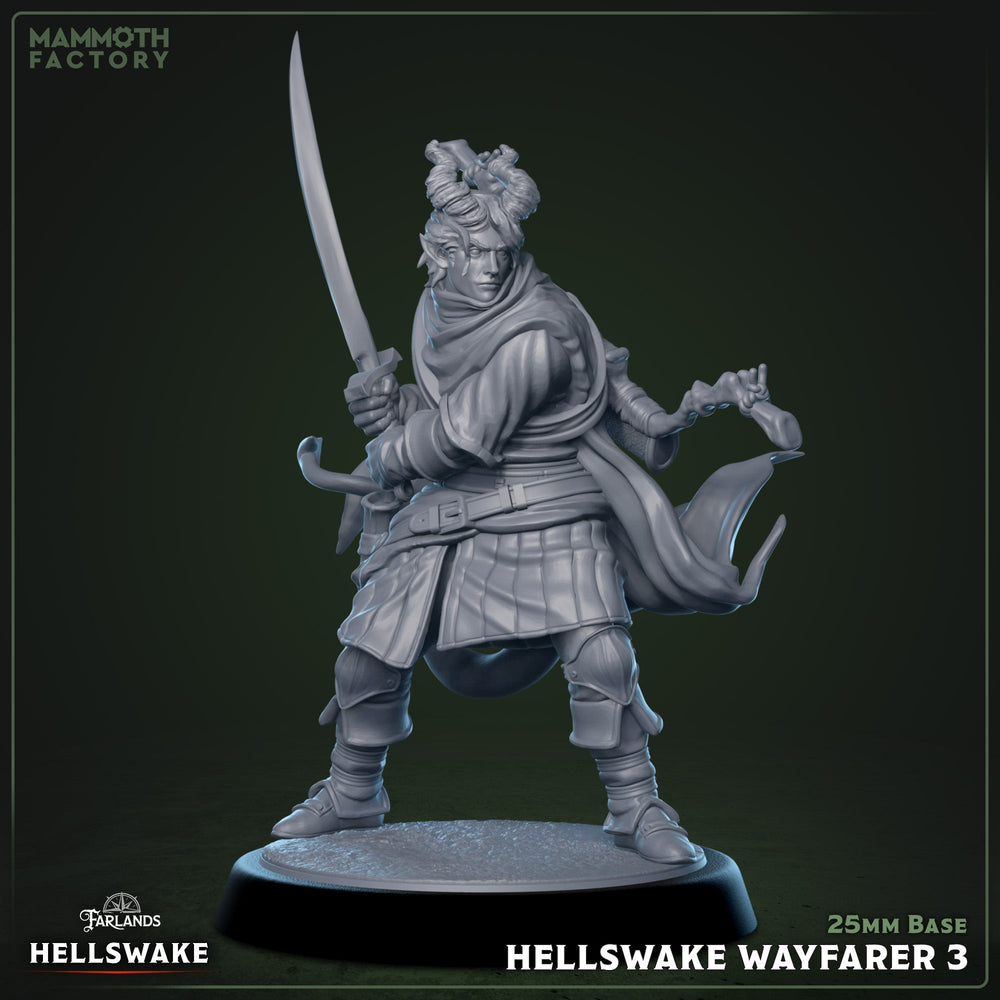 Hellswake Wayfarer Set – Tiefling Ranger Miniatures (ONLINE ORDER ONLY)