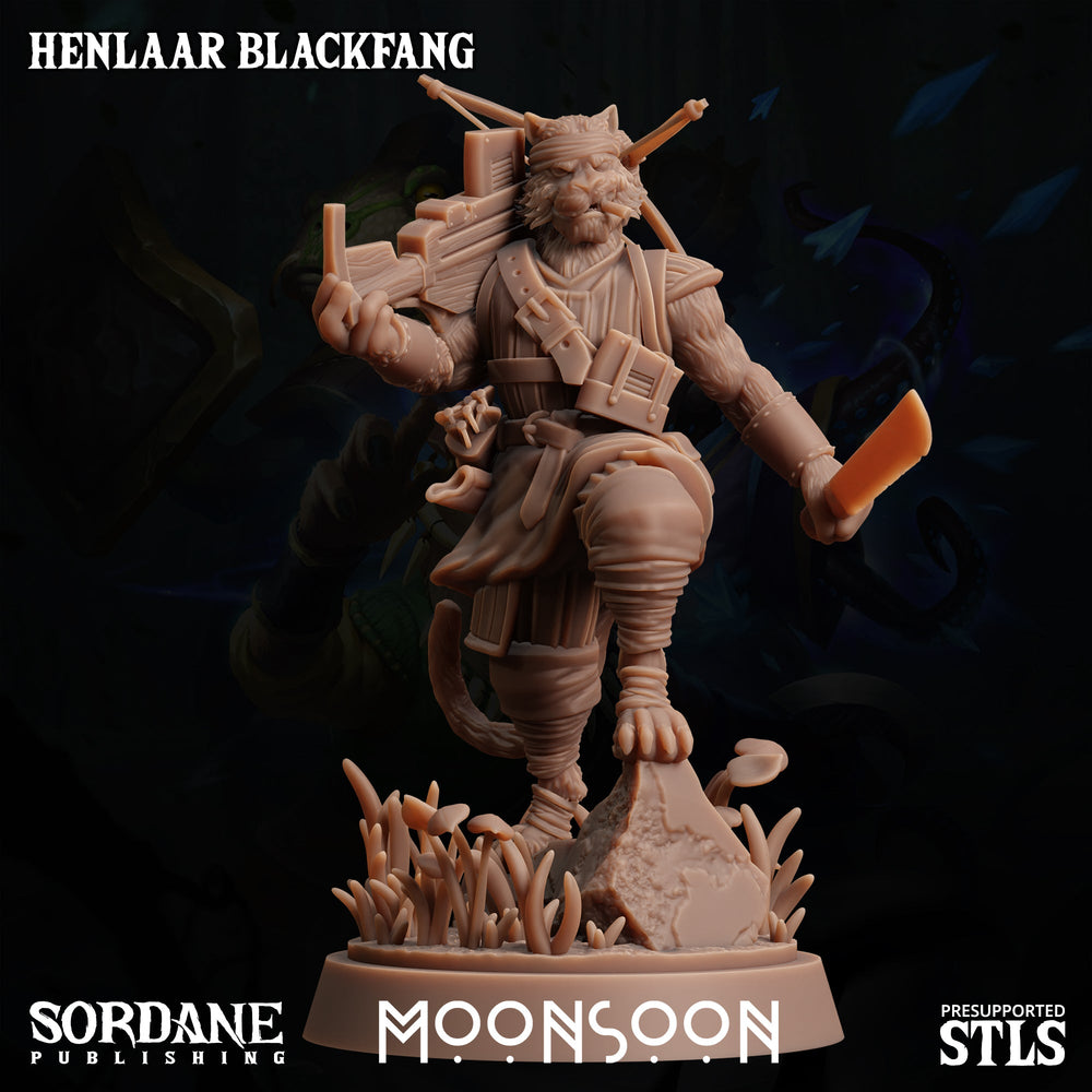 3D Printed Sordane Publishing  Henlaar Blackfang Moonsoon 28 32mm D&D (Online Only)