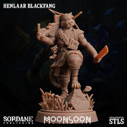 3D Printed Sordane Publishing  Henlaar Blackfang Moonsoon 28 32mm D&D (Online Only)