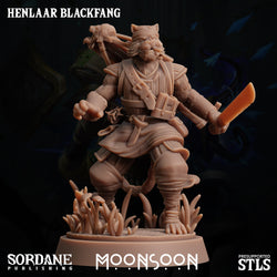 3D Printed Sordane Publishing  Henlaar Blackfang Moonsoon 28 32mm D&D (Online Only)