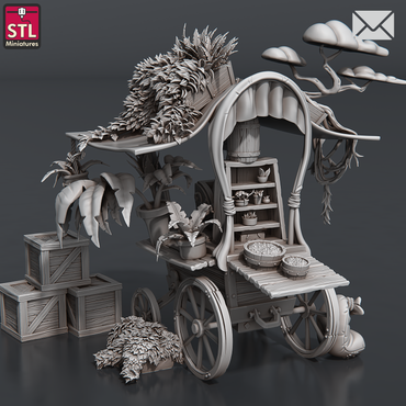 3D Printed STL Miniatures Herbalist Set 28 - 32mm War Gaming D&D (Online Only)