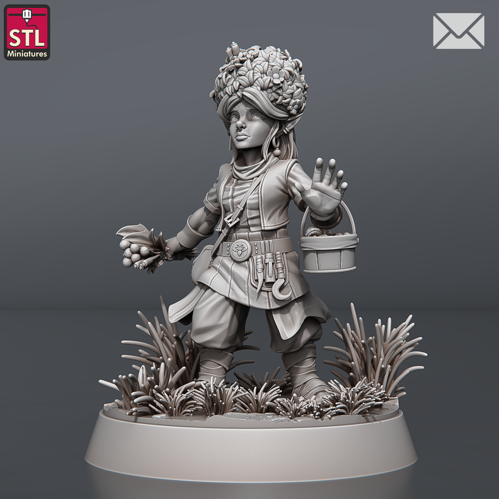 3D Printed STL Miniatures Herbalist Set 28 - 32mm War Gaming D&D (Online Only)