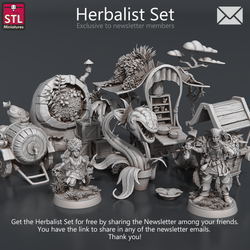 3D Printed STL Miniatures Herbalist Set 28 - 32mm War Gaming D&D (Online Only)