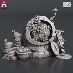 3D Printed STL Miniatures Herbalist Set 28 - 32mm War Gaming D&D (Online Only)