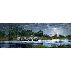 Herd of Elephants 2000 Piece Panoramic Jigsaw Puzzle Heye (ONLINE ORDER ONLY)