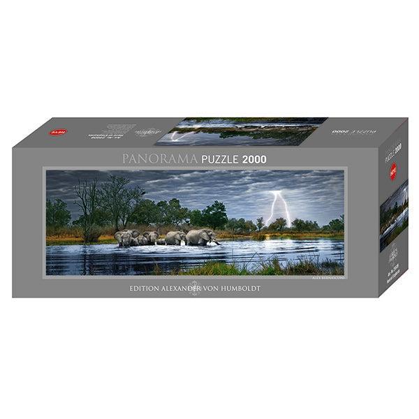 Herd of Elephants 2000 Piece Panoramic Jigsaw Puzzle Heye (ONLINE ORDER ONLY)