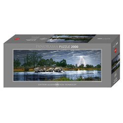 Herd of Elephants 2000 Piece Panoramic Jigsaw Puzzle Heye