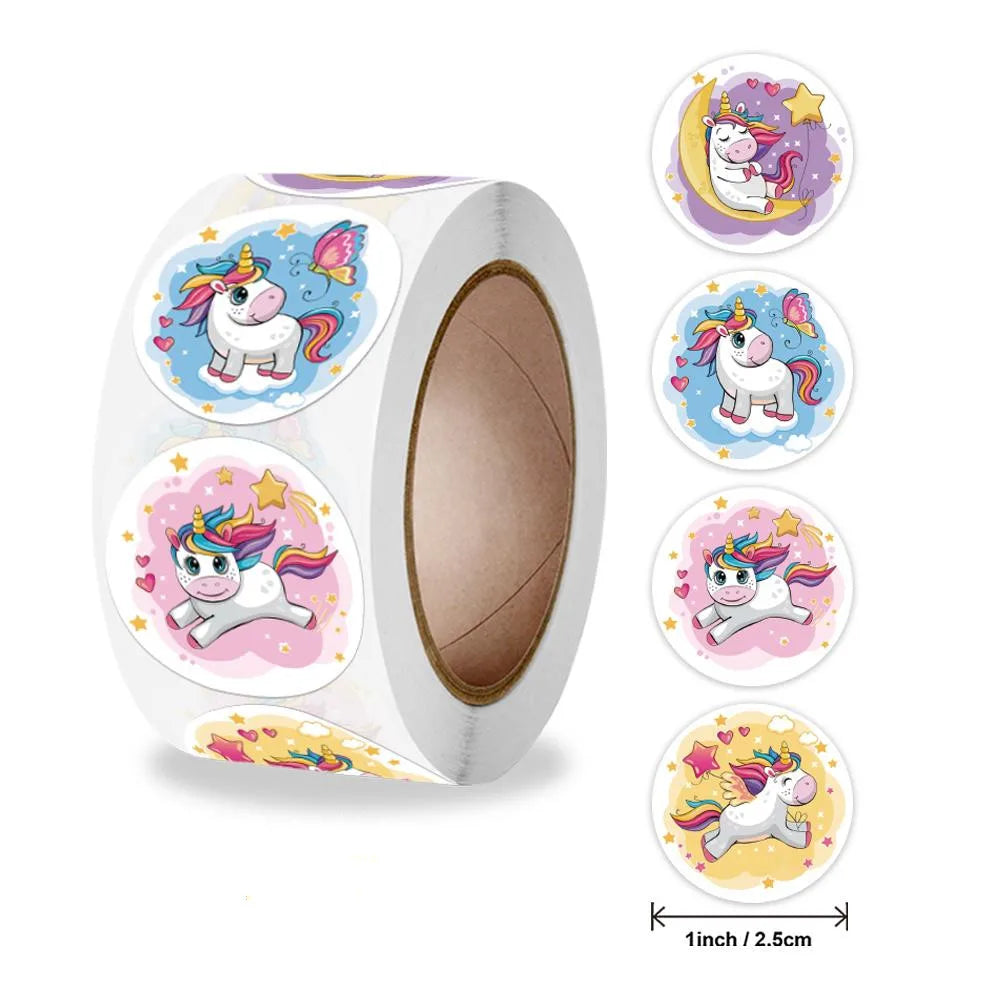 2024New Sticker Animals Reward Sticker For Kids Cute Pattern School Teacher Supplies 500pcs/roll 1 Inch Kawaii Encourage Sticker (ONLINE ORDER ONLY)