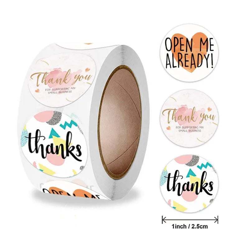500 Pcs Thank You Stickers Rolls With Flower Sticker Seal For School Classroom Teacher Rewards Children With Gift Stickers (ONLINE ORDER ONLY)
