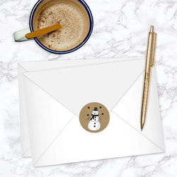 2020 New Christmas Stickers 100-500pcs Christmas Tags/Happy Holidays with 6 snowmen Sticker label (ONLINE ORDER ONLY)