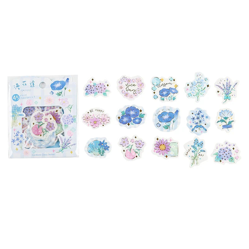 45pcs/lot Garden Story Series Stickers Scrapbooking Decorative Sticker DIY Diary Album Stick Label School Stationery Gift (ONLINE ORDER ONLY)