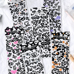 Kawaii Black White Cow Ribbon Stickers DIY Craft Scrapbooking Stick Label  Album Journal Planner Stationery Sticker (ONLINE ORDER ONLY)