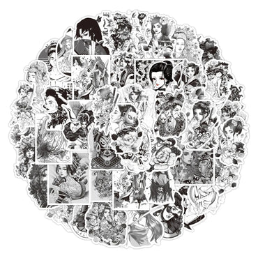 Retro Gothic Horror Girl Stickers - Waterproof for Skateboard, Luggage, Phone, Laptop (10/30/50PCS) (Online Order Only)