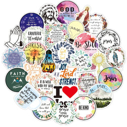 Jesus Christian Sayings Stickers 10/30/50PCS Waterproof Decals for Skateboard Laptop Luggage Motorcycle (ONLINE ORDER ONLY)