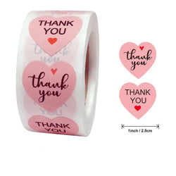 Pink Gift Sealing Stickers 500PCS Thank You Love Design Diary Scrapbooking Stickers Festival Birthday Gift Decorations Labels (ONLINE ORDER ONLY)