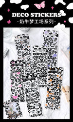 Kawaii Black White Cow Ribbon Stickers DIY Craft Scrapbooking Stick Label  Album Journal Planner Stationery Sticker (ONLINE ORDER ONLY)
