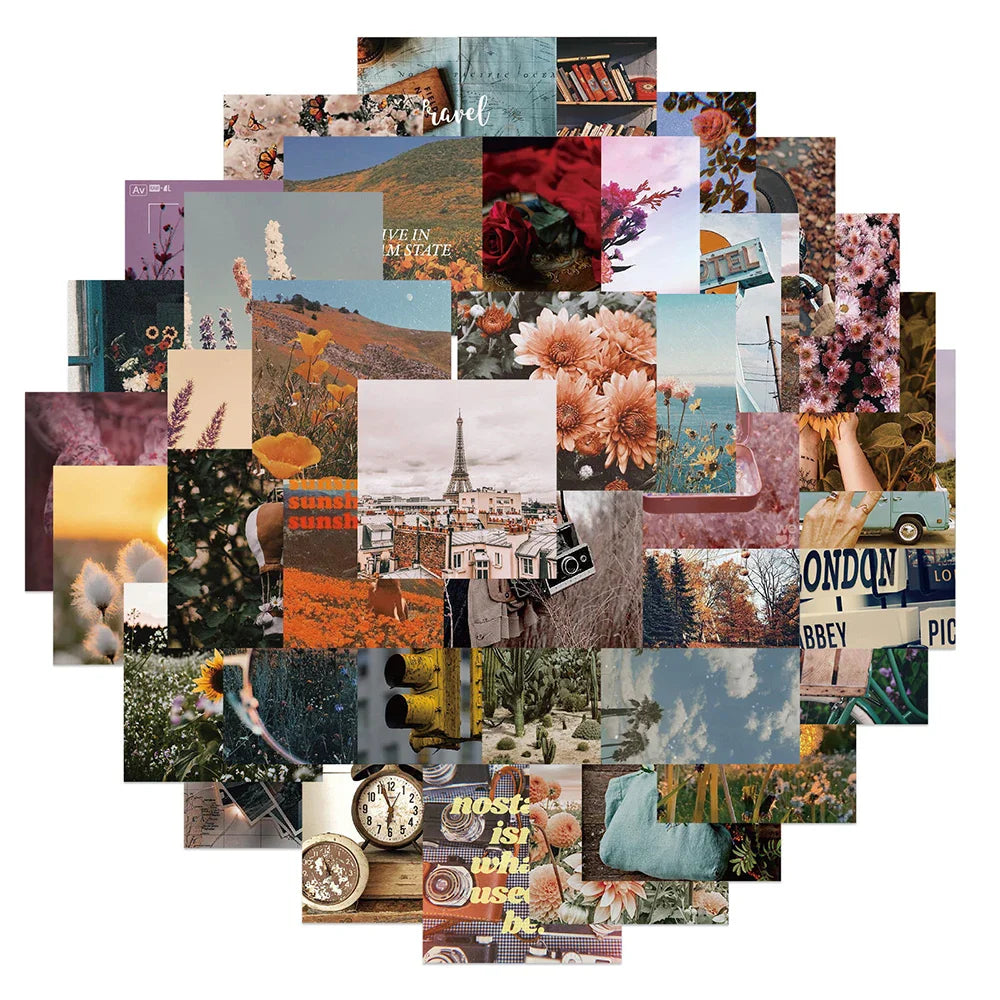 Retro Landscape Graffiti Stickers - Aesthetic Car, Motorcycle, Luggage, Phone, Guitar, Laptop Decals (10/30/56PCS) (Online Order Only)