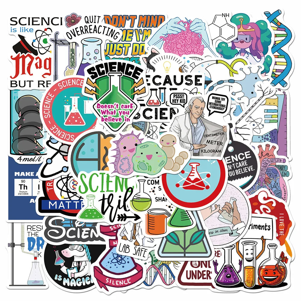 100PCS Science Chemical Math Stickers Waterproof for Laptop Car Suitcase (Online Order Only)
