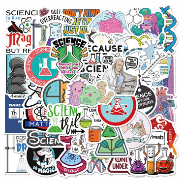 100PCS Science Chemical Math Stickers Waterproof for Laptop Car Suitcase (Online Order Only)