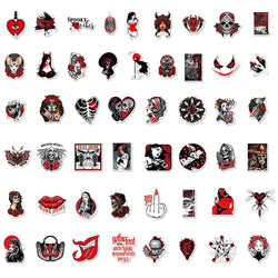 10/30/50pcs Punk Horror Gothic Graffiti Stickers Kids Toy Decals Laptop Phone Luggage Skateboard Car Cool Waterproof Sticker (ONLINE ORDER ONLY)