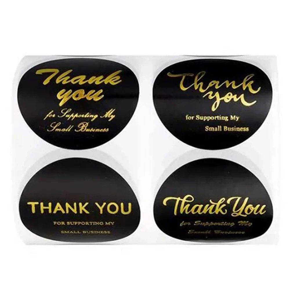 500pcs/roll Thank You Stickers Label Exquisite Design Adhesive Envelope Seals Stickers Appreciation Cards for Wedding Birthday (ONLINE ORDER ONLY)