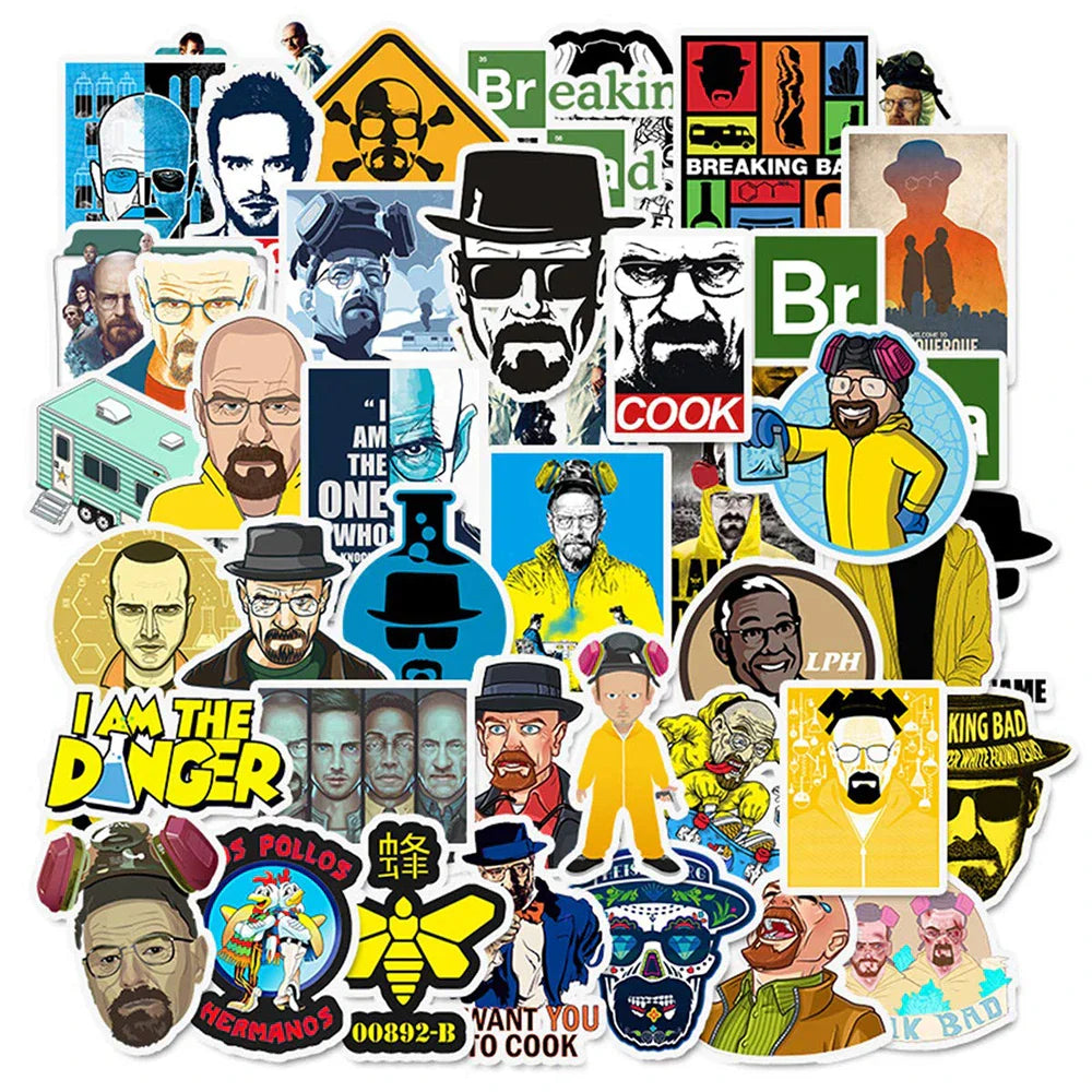 Breaking Bad Stickers PVC Waterproof Decals for Skateboard, Guitar, Luggage, Car - 10/30/50pcs (ONLINE ORDER ONLY)