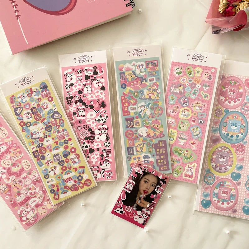 Sweetheart Rabbit Stickers Scrapbooking Decorative Sticker Hand Account DIY Diary Album Stick Label Kawaii Korean Stationery (ONLINE ORDER ONLY)