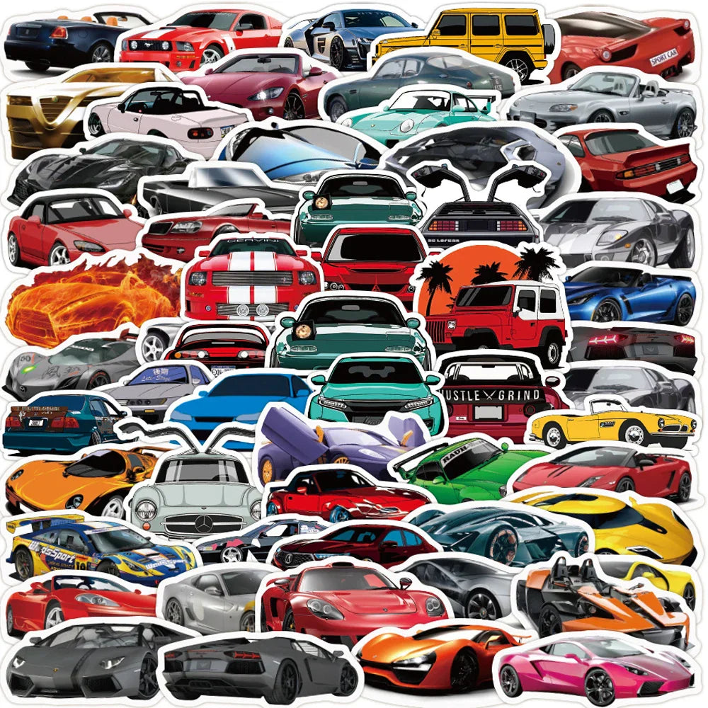 Retrofit Racing Car Graffiti Stickers Pack - Car, Motorcycle, Laptop, Bike, Cool Decals (ONLINE ORDER ONLY)