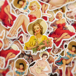 10/30/50pcs Retro Sexy  Pin Up Girl Stickers DIY Skateboard Car Bike Phone Notebook Laptop Luggage Waterproof Kids Sticker Toy (ONLINE ORDER ONLY)