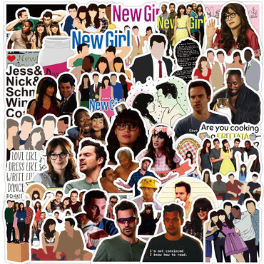 10/30/50PCS TV Show New Girl Sticker Packs (ONLINE ORDER ONLY)