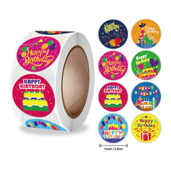 100-500pcs Happy Birthday stickers Gift packaging Sealing Label DIY Party decoration Self-adhestive Handmade Stationery Sticker (ONLINE ORDER ONLY)