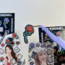 Ins Retro Rose Laser Sticker Scrapbooking Decorative Sticker DIY Diary Album Stick Label Korean Kawaii Stationery (ONLINE ORDER ONLY)