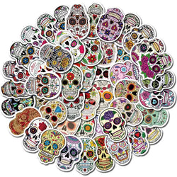10/30/50PCS Colorful Skull Skeleton Funny Stickers DIY Car Motorcycle Luggage Phone Guitar Laptop Waterproof Joke Toy Sticker (ONLINE ORDER ONLY)