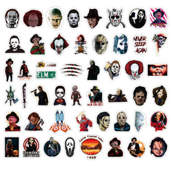 10/30/50pcs   Halloween Themed Horror Characters  Graffiti Waterproof Skateboard Travel Suitcase Phone Laptop Luggage Stickers (Online Order Only)