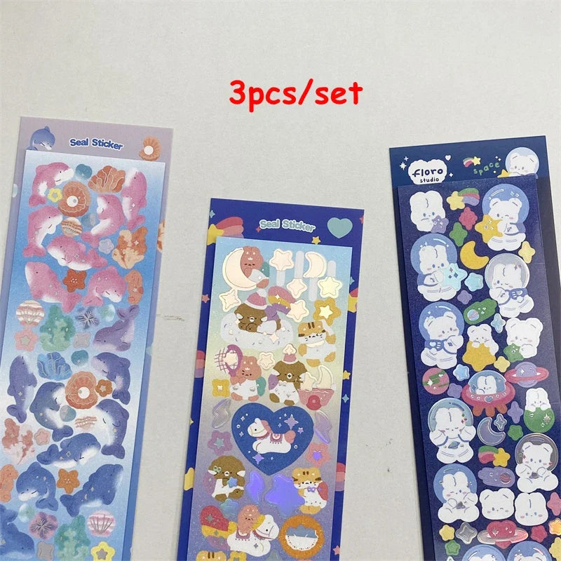 3pcs/5pcs/6pcs Full Set Series Cute Korean idol card Decorative Stickers DIY Scrapbooking Diary Album Sticker Stationery (ONLINE ORDER ONLY)