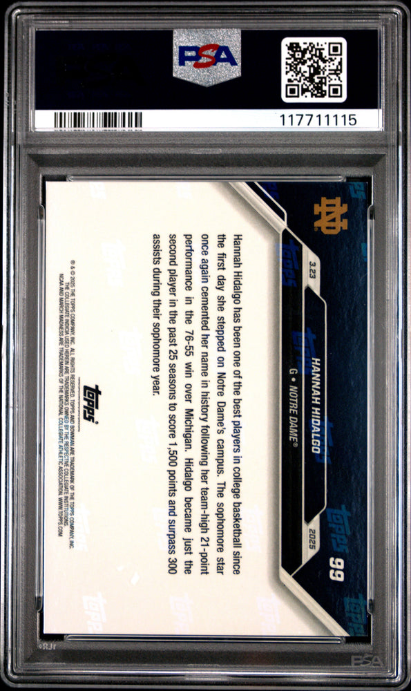 Graded 2024 Topps Bowman U Now Hannah Hidalgo #99 Rookie RC Basketball Card PSA 9 Mint (ONLINE ORDER ONLY)