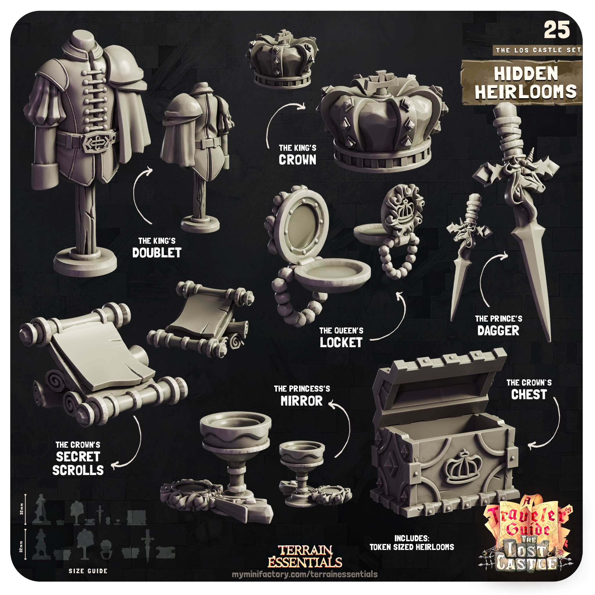 3D Printed Cast n Play Hidden Heirlooms The Lost Castle Terrain Set 28mm 32mm D&D (Online Only)