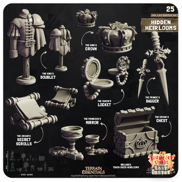 3D Printed Cast n Play Hidden Heirlooms The Lost Castle Terrain Set 28mm 32mm D&D (Online Only)